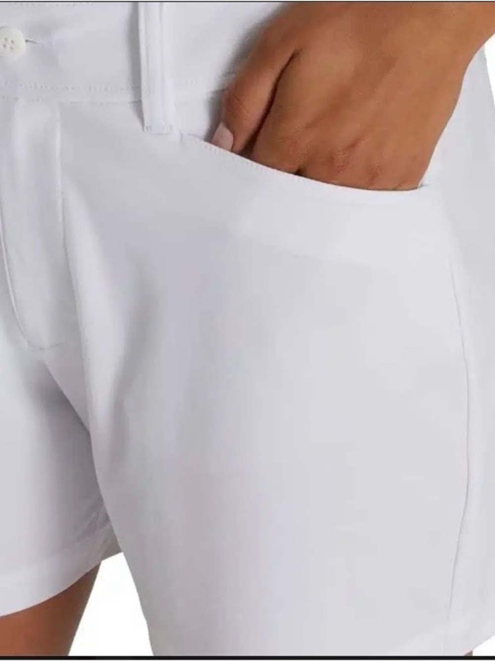 FootJoy White Golf Shorts with FJ Logo